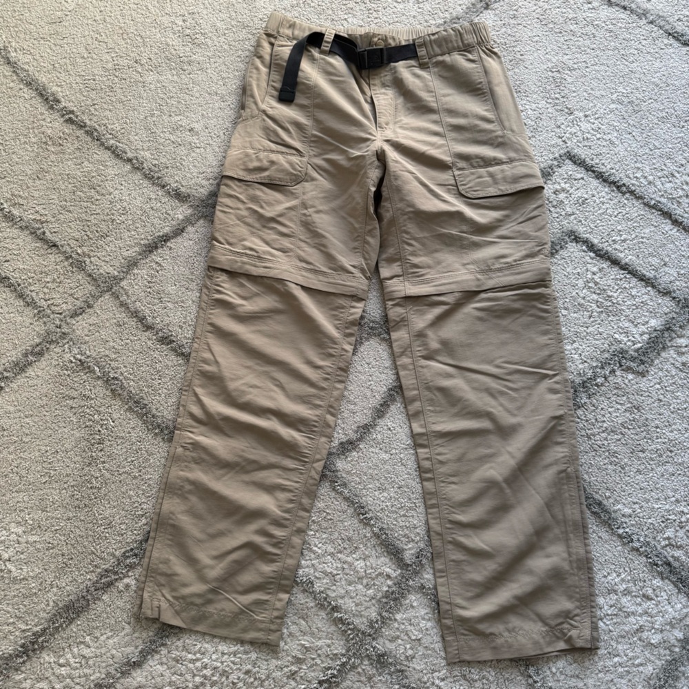 North Face convertible pants Cargo zip off Khaki Outdoor Hiking tan brown medium